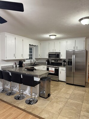 Microwave, oven, stovetop, dishwasher