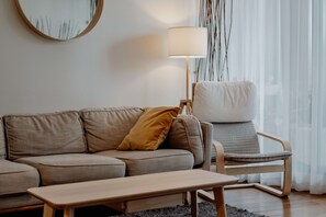 Apartment | Living room - Central 2-bed With Gym and Parking (Canberra)