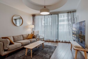 Apartment | Living room - Central 2-bed With Gym and Parking (Canberra)