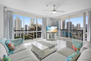Apartment | Living room - Chic Coastal Retreat With Resort-style Amenities (Gold Coast)