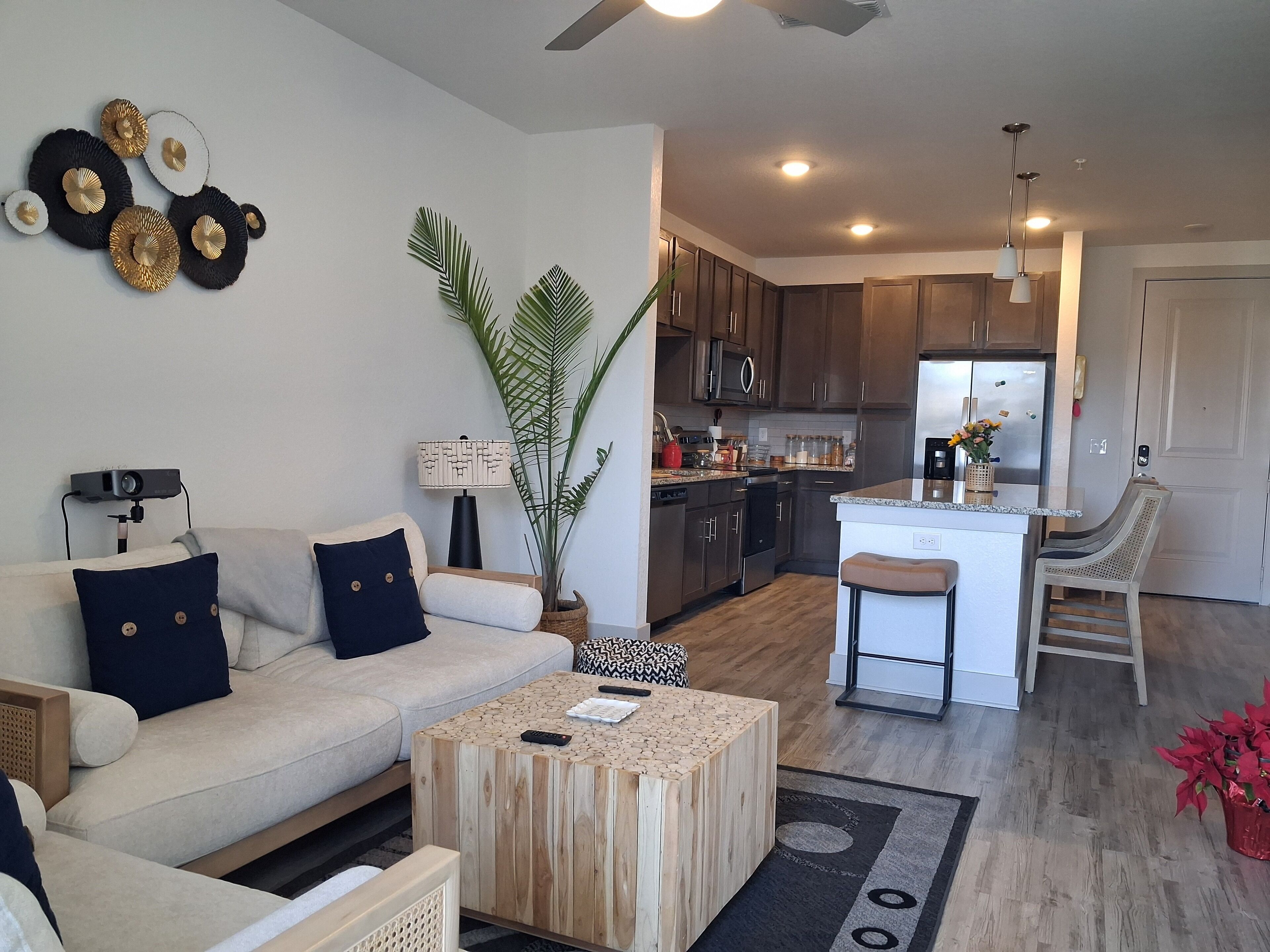 Televisión, tenis de mesa, estéreo y monitor de computadora 