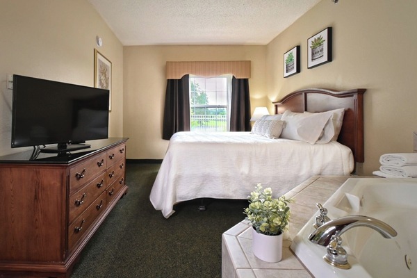 Stretch out in comfort with an in-room whirlpool nearby.