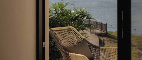 Comfort Double Room, Ocean View | Desk, laptop workspace, blackout drapes, soundproofing