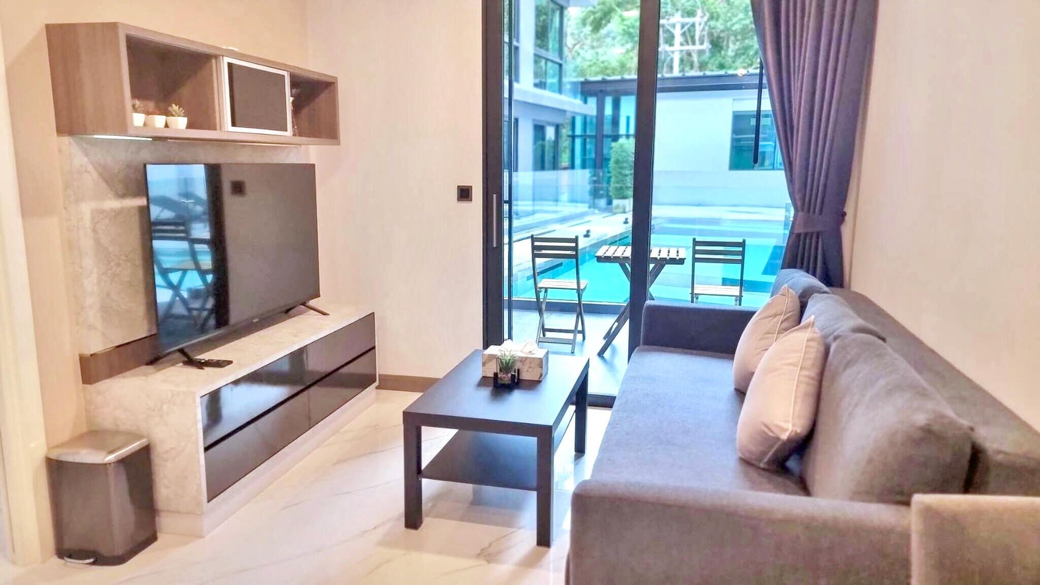 Lägenhet - 1 sovrum - tillgänglighetsanpassat - balkong | Vardagsrum