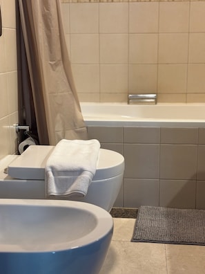 Haartrockner, Bidet, Handtücher, Seife