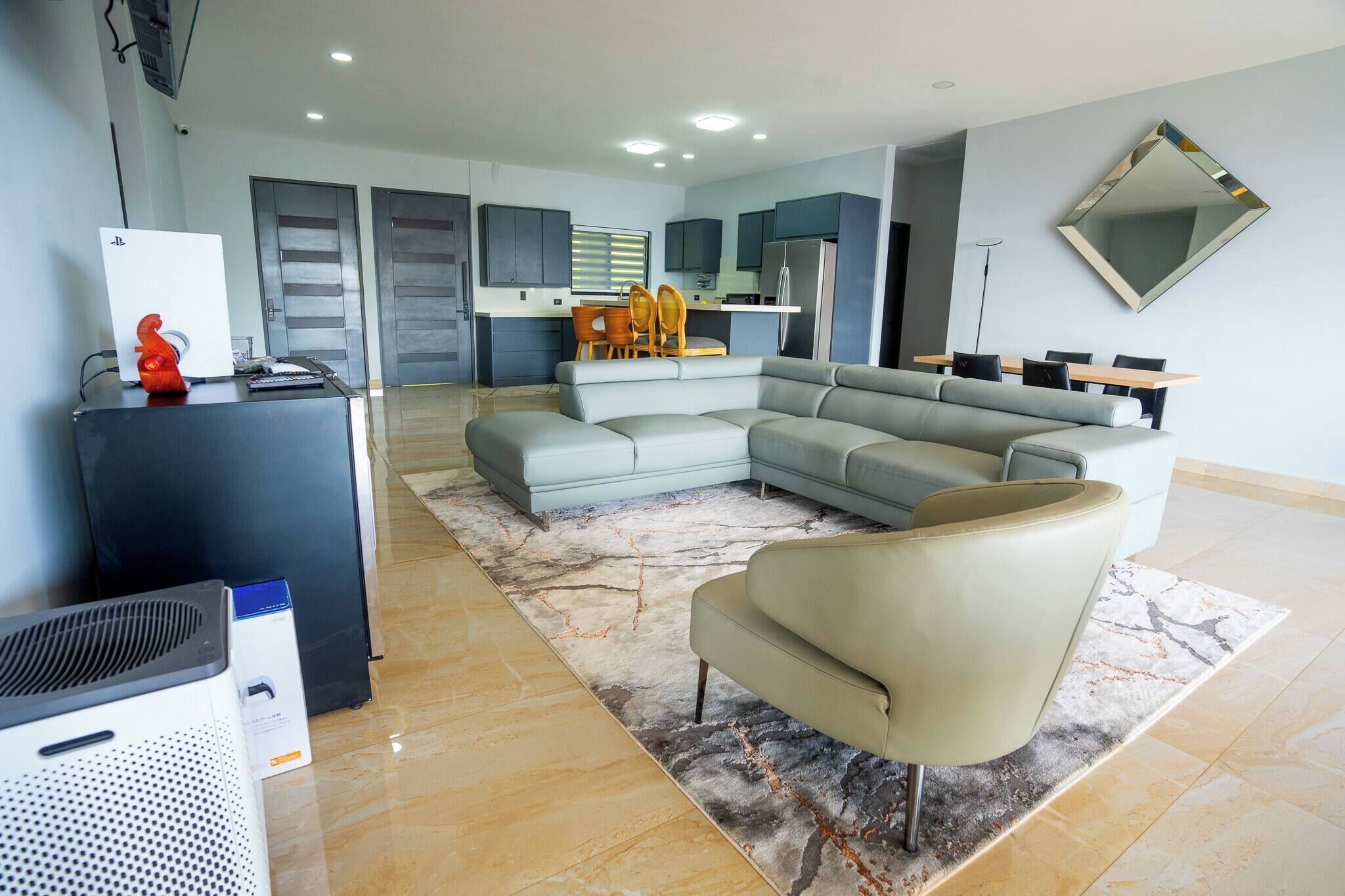 Ferienhaus, 6 Schlafzimmer, barrierefrei, eigener Pool | Wohnzimmer