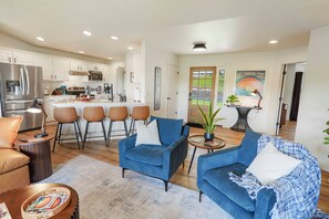 Smart TV, fireplace, video games, foosball