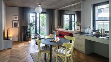 Superior Apartment, Non Smoking, Balcony | Living area