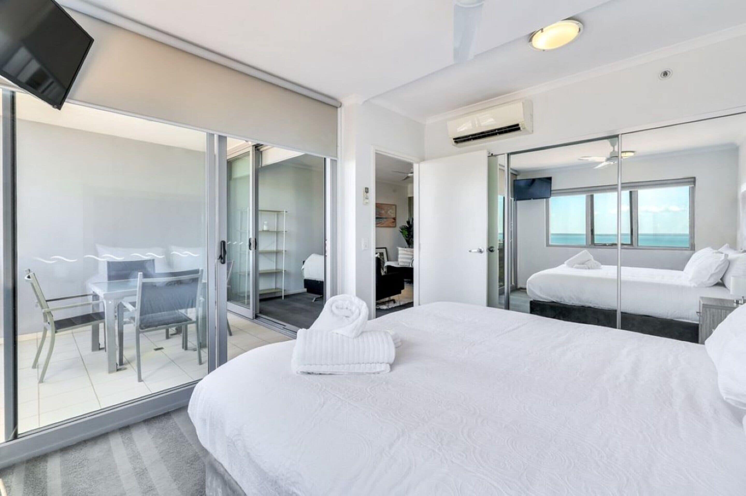 1 bedroom, laptop workspace, iron/ironing board