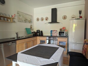 Fridge, oven, stovetop, dishwasher