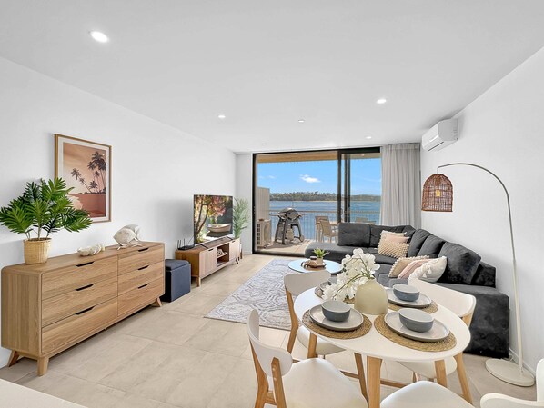 Apartment | Living area - Modern 1-bedroom Apt With Sweeping Water Views (Batemans Bay)