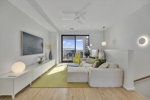 Apartment | Living area - Oceanview Luxury With Dedicated Workspace (Adelaide)