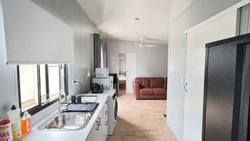 Fridge, microwave, stovetop, toaster