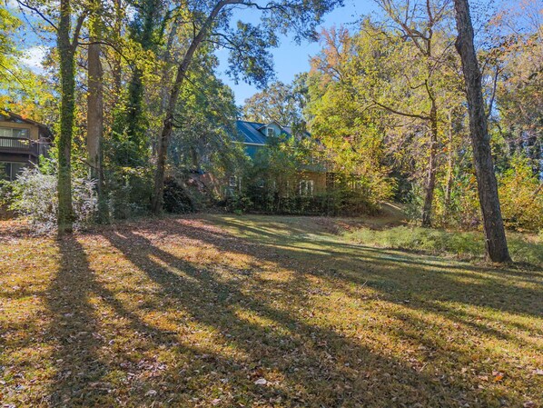 A house surrounded by trees with a lawn and a path leading to the house. - Spacious|Close to DT|5 BDRM|4BA|PetsOK (Greenville)