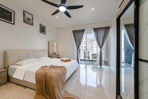 Luxury Suite, 3 Bedrooms, Balcony, City View | Hypo-allergenic bedding, desk, laptop workspace, blackout drapes