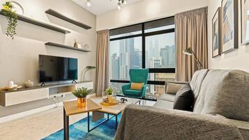 Premium Room, 2 Bedrooms | Living area | Flat-screen TV