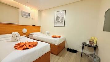 Desk, free WiFi, bed sheets