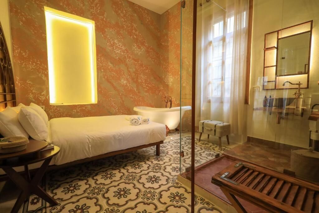 Hair dryer, towels, soap