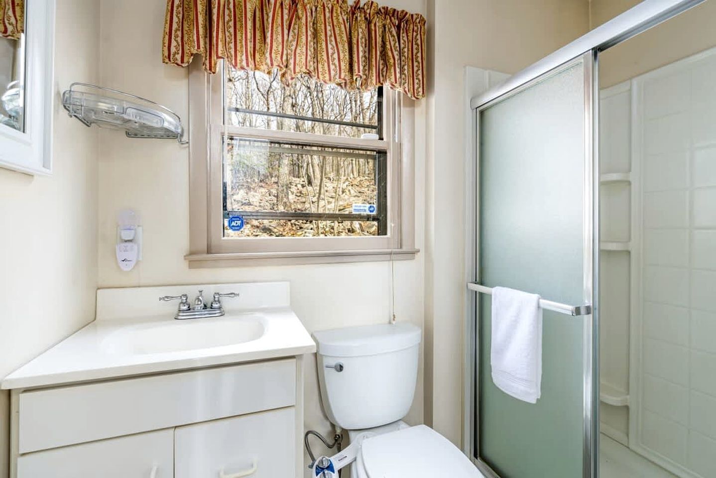 Hair dryer, towels, toilet paper