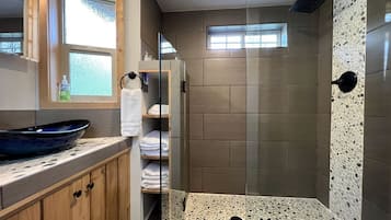 Hair dryer, towels, toilet paper