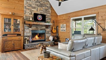 Televisión y chimenea