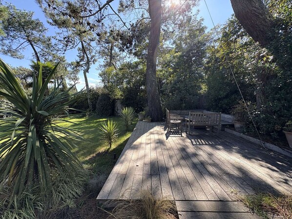 Terrace/patio - Charming family villa in Cap Ferret, near beaches, 9 pers (Lège-Cap-Ferret-Le Cap Ferret)
