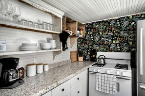 Réfrigérateur, micro-ondes, plaque de cuisson, lave-vaisselle