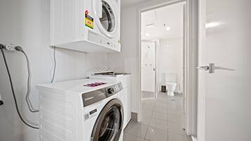 Apartment | Bathroom | Hair dryer, towels, soap, shampoo