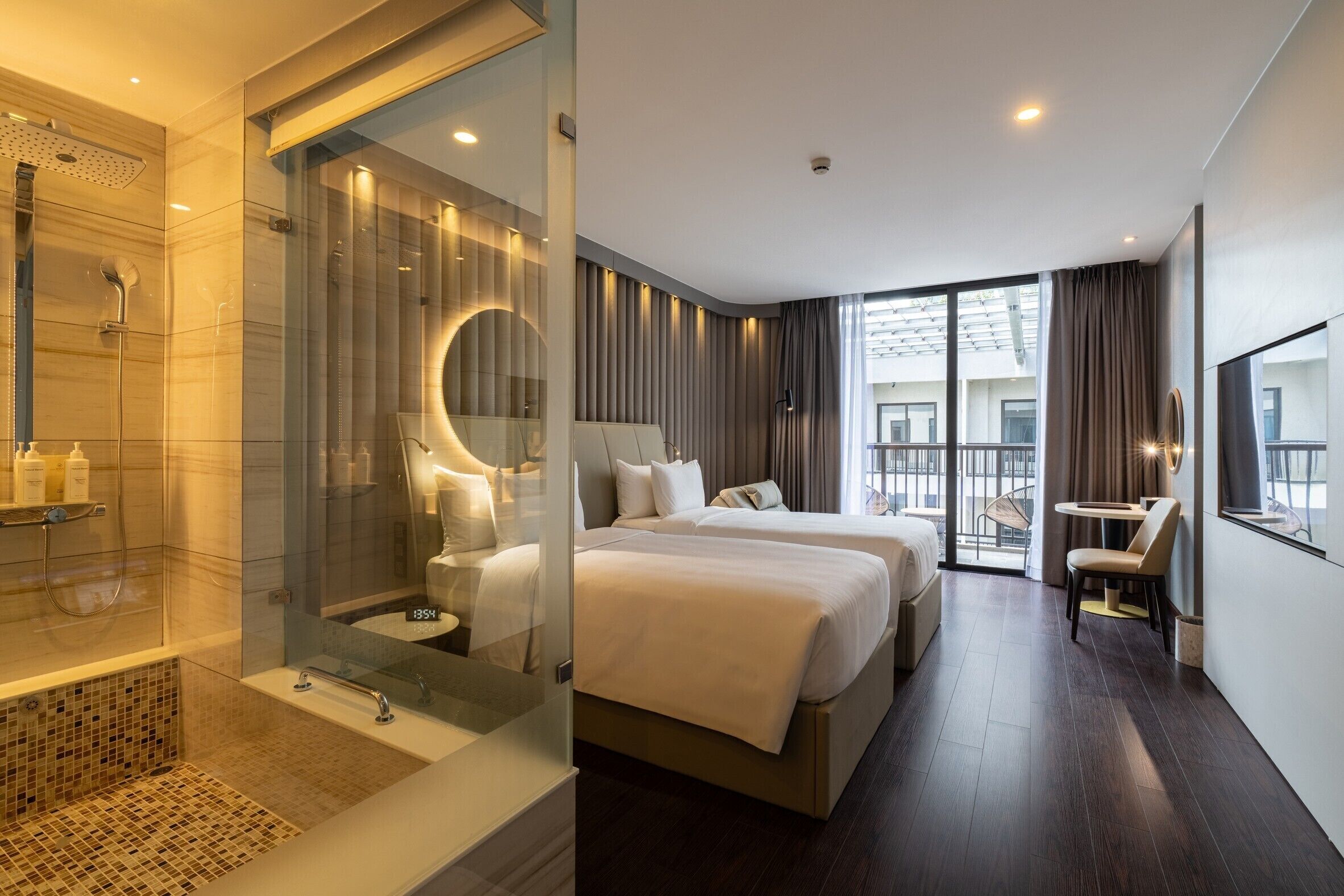 In-room safe, desk, laptop workspace, blackout drapes