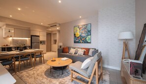 Premium Apartment, 3 Bedrooms, Bathtub, City View | Living area | Smart TV - Zenity Apartment Luxury Ruby (Ho Chi Minh)