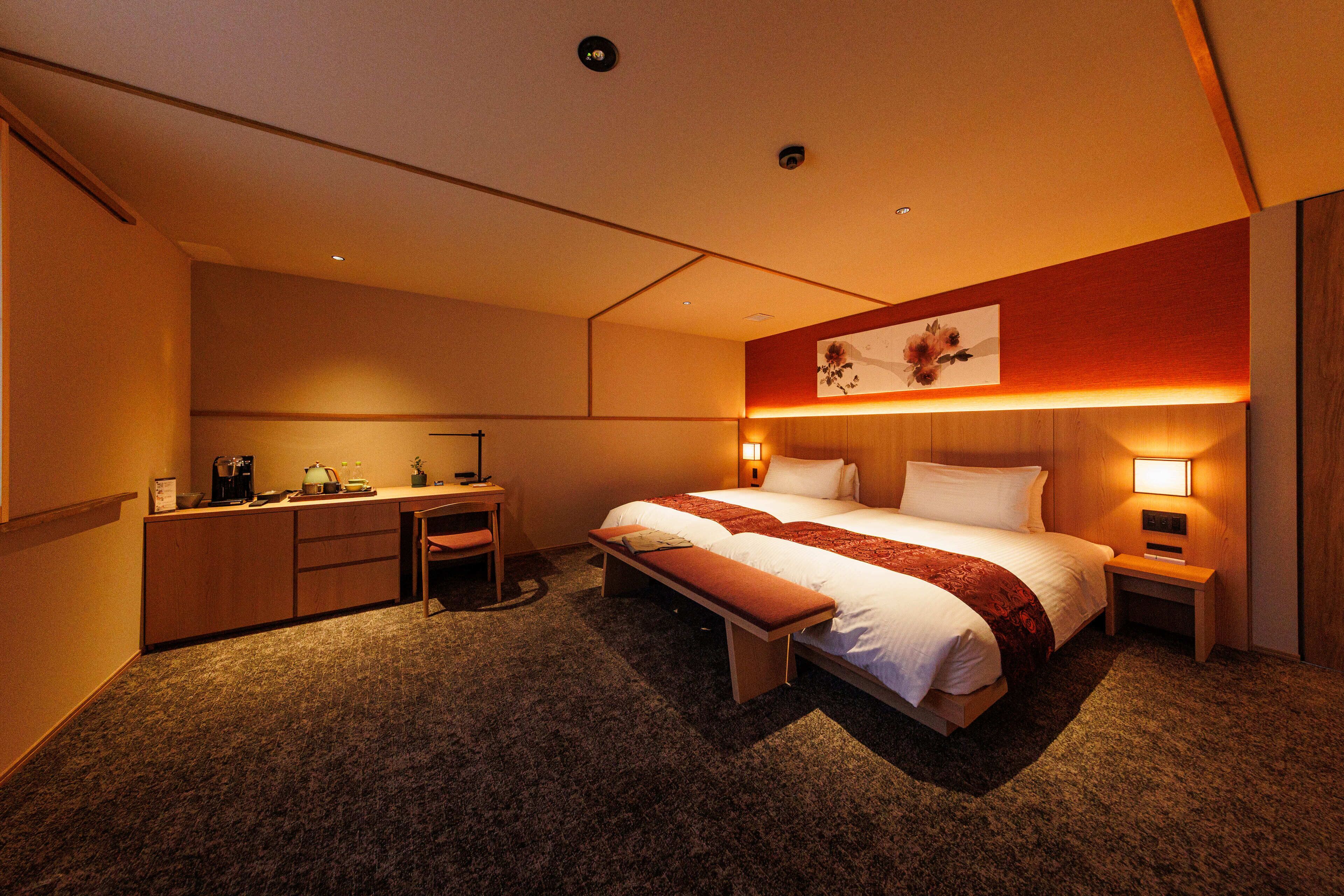 プレミアム ツインルーム | 高級寝具、羽毛の掛け布団、ミニバーのアイテム (無料)、セーフティボックス (室内)