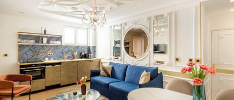 Apartment | Living area | 43-inch Smart TV with cable channels, Netflix, streaming services