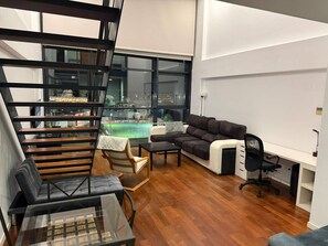 Apartment, 1 Bedroom | Living room - Charming Loft in San Sebastián de los Reyes With Padel Court and Pool (San Sebastian de los Reyes)
