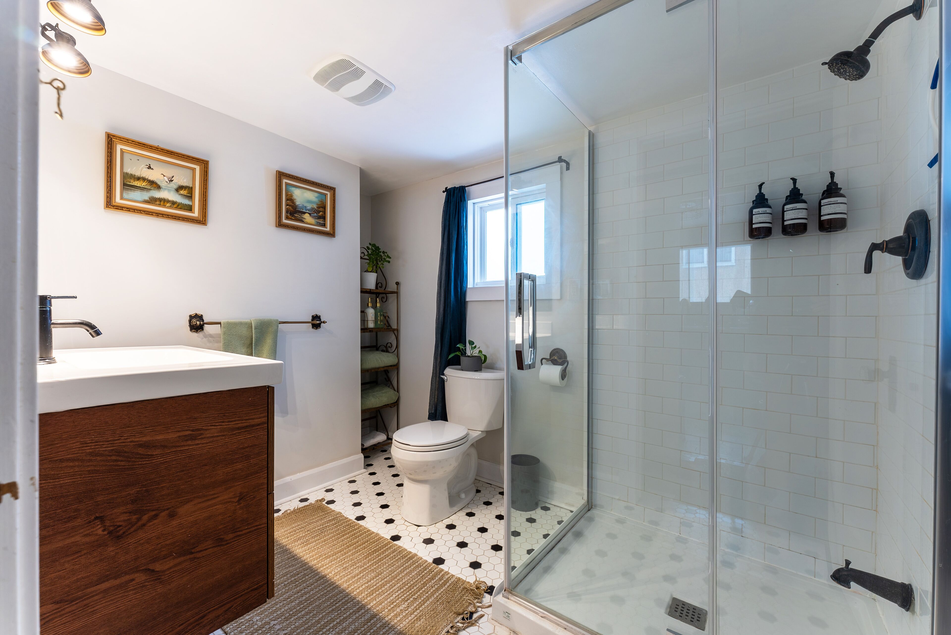 Ducha, bidé, toallas y jabón