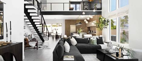 TV, fireplace, stereo, offices