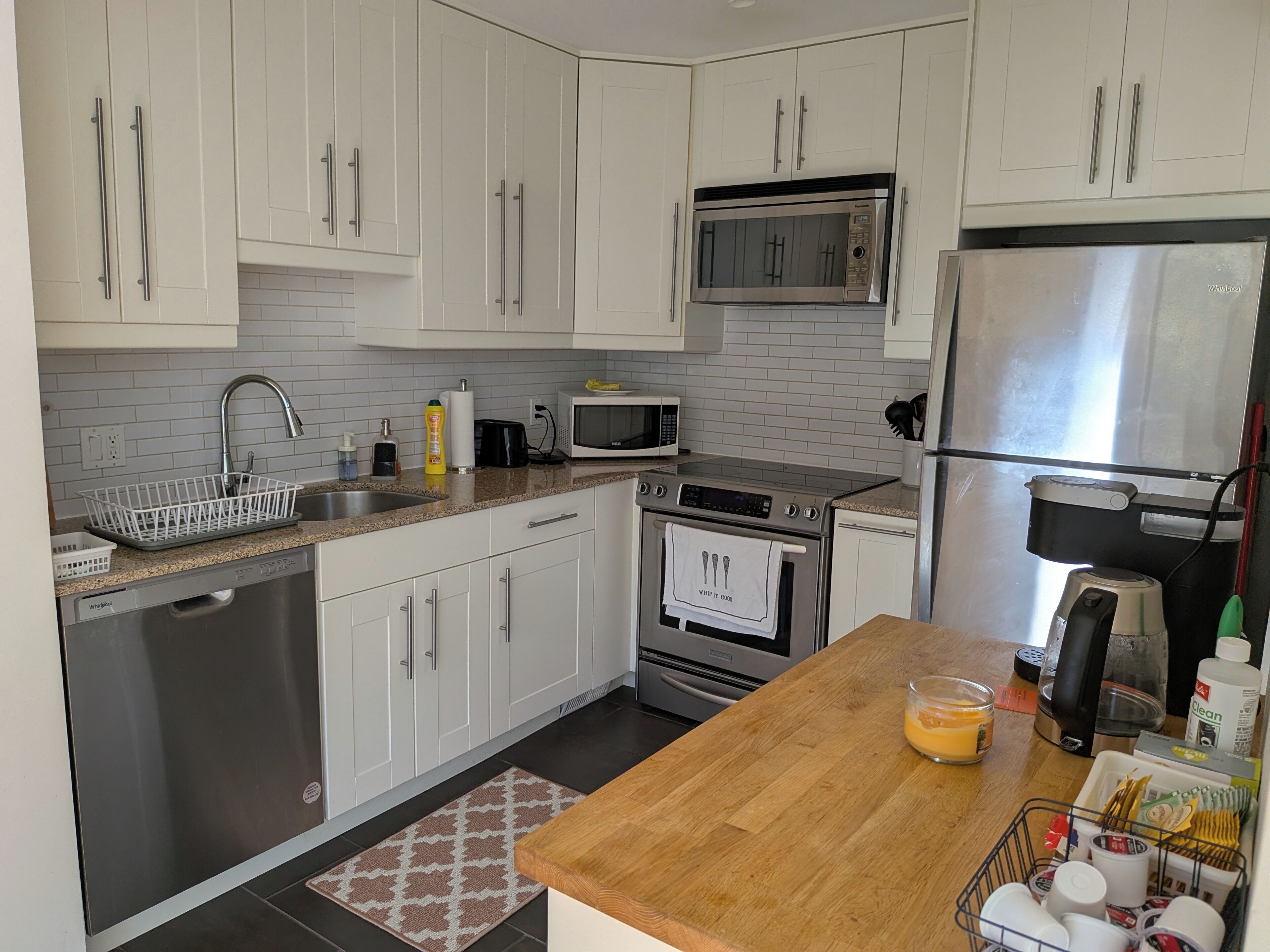 Microwave, oven, stovetop, dishwasher