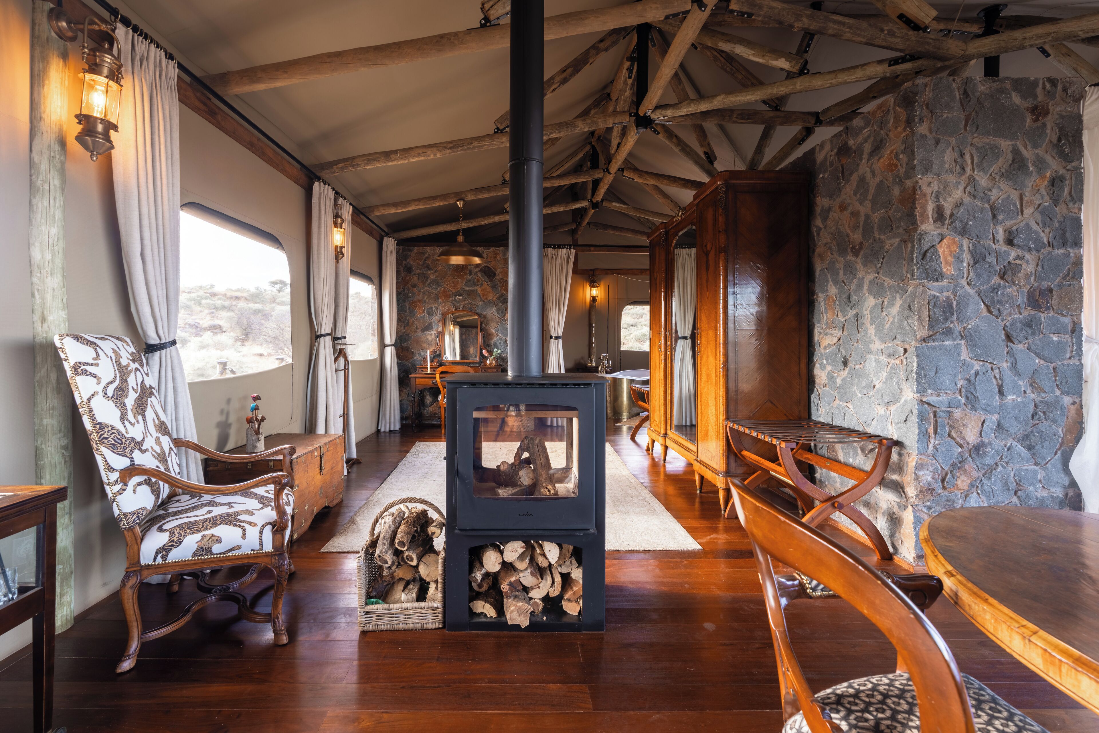 總統套房, 露台, 山景 | 客廳 | 壁爐