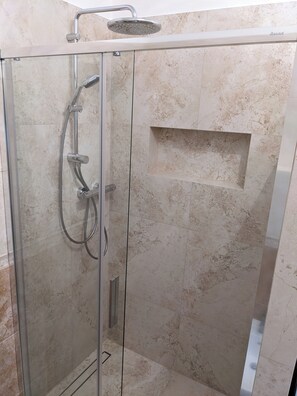 Panoramic Apartment, Balcony, City View | Bathroom | Bathrobes, slippers - ClearVueHome Apartments Bratislava (Bratislava)