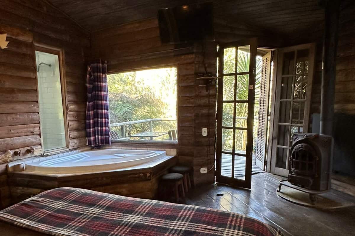 Panorama chalet, balkon, uitzicht op tuin | Gratis wifi