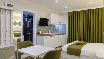 Standardsuite - 1 soveværelse | Egyptiske bomuldslagner, premium-sengetøj, pengeskab på værelset