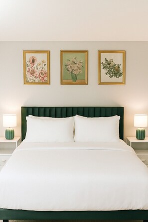 1 غرفة نوم ومكواة/لوح كي وواي فاي وملاءات أسرّة