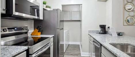 Microwave, dishwasher, coffee/tea maker