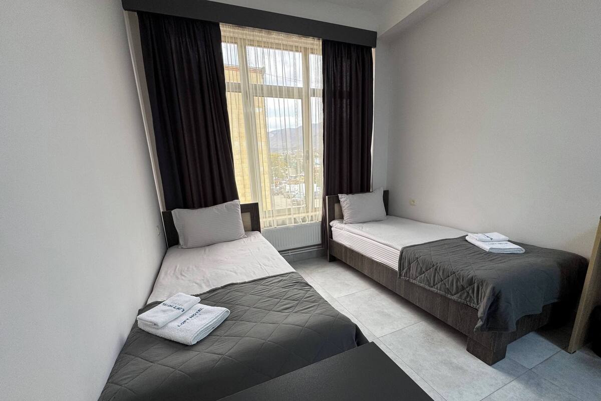 Standard tvåbäddsrum - utsikt mot bergen | Skrivbord, arbetsyta för laptop och gratis wi-fi