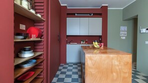 Fridge, microwave, stovetop, toaster