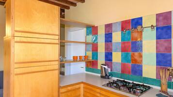 Fridge, stovetop, dishwasher, electric kettle