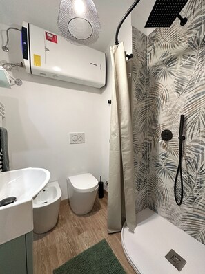 Dusche, Haartrockner, Bidet, Handtücher
