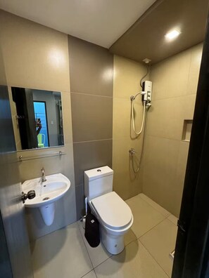 Shower, towels, soap