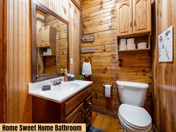 Shower, towels, toilet paper
