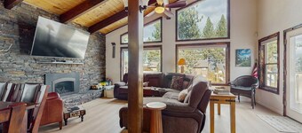 Charming Home Steps from Beach, with Lake Views, Game Room, Near Ski Resort