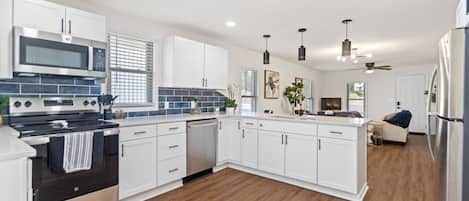 Microwave, stovetop, dishwasher